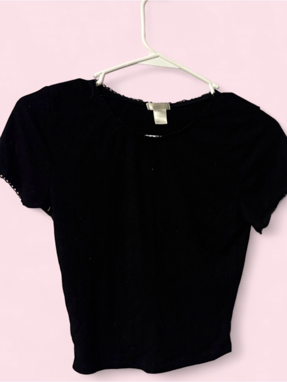 Bozzolo Black Short Sleeve Tee with Subtle Trim
